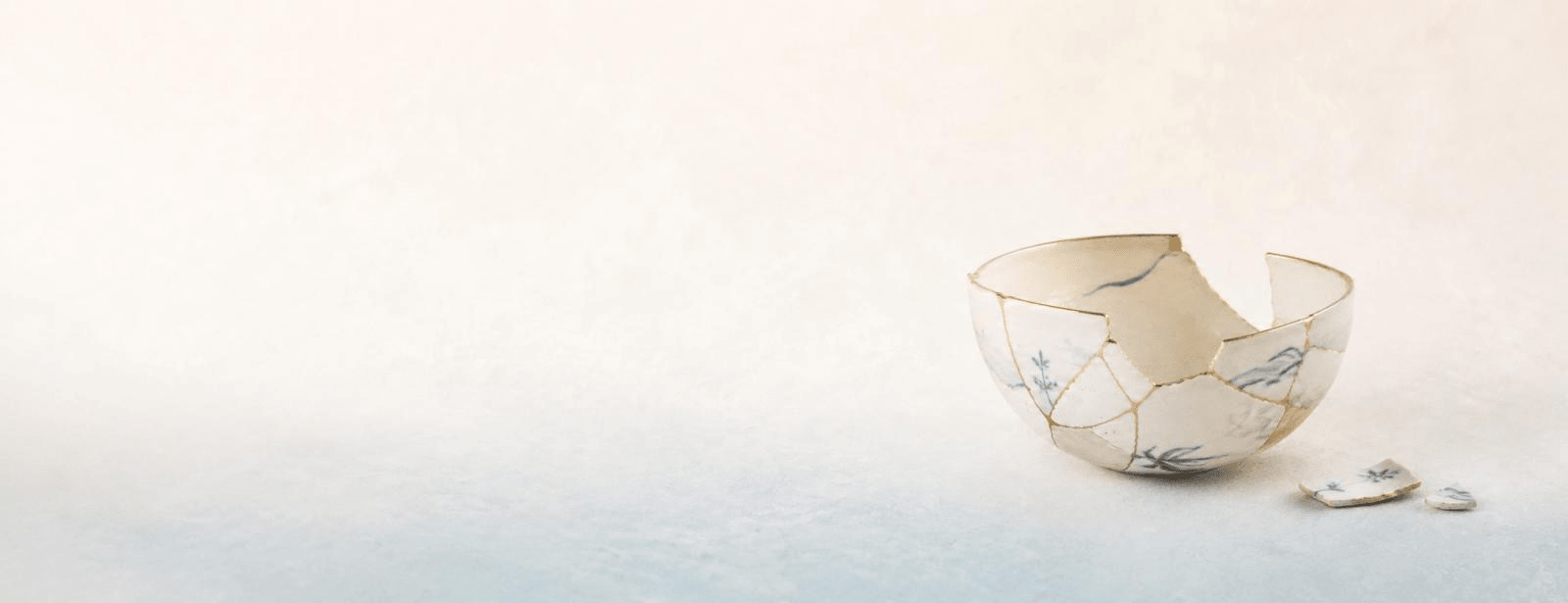 Kintsugi bowl mended with gold